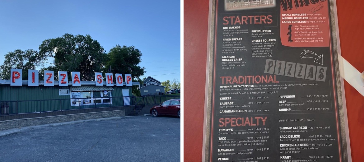 Pizza Shop Menu